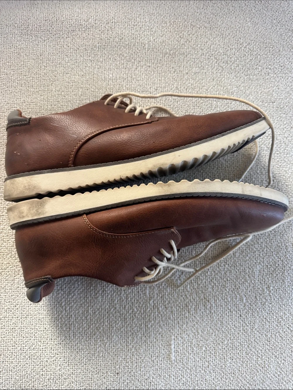 Dr. Scholl's Men's Chestnut Brown Leather Chukka Shoes Mens 9.5.